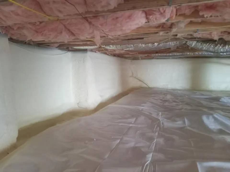 Crawl space encapsulation with closed-cell spray foam for Spray Foam Roofing in Lawrence